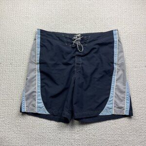 Y2K Men’s Speedo Blue / Grey Swimming Trunks Board Shorts Lined Size XL